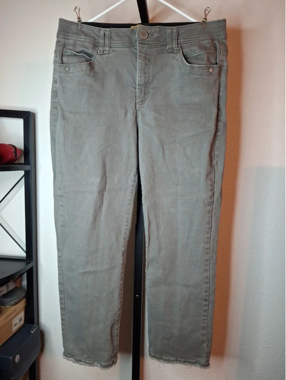 Democracy Women's Mid-rise Olive-green/gray Ankle Pants size 12